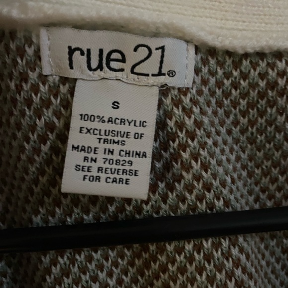 This is a sweater vest. Blue/green and brown colors from rue 21 - Picture 2 of 3